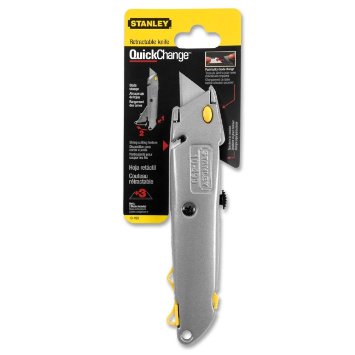 Stanley 10-499 Quick-Change Utility Knife with Retractable Blade and Twine Cutter, Silver