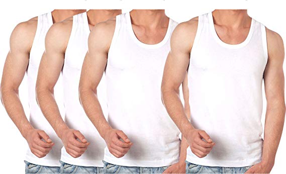 ONN Basicz NB 121 Men's White Cotton Fine Vest (Pack of 4)