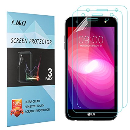 [3-Pack] LG X Power 2 Screen Protector, J&D Premium HD Clear Film Shield Screen Protector for LG X Power 2