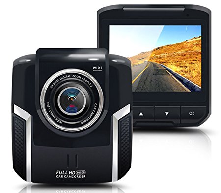2.4" LCD Screen Car Video DVR Recorder Camera Parking Monitor Camera Full HD 1080P Vehicle Dash Cams 170° Wide Angle Lens Loop Recording Motion Detection G-Sensor