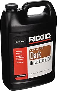 RIDGID 70830 Dark Thread Cutting Oil, 1-Gal. Low-Odor Anti-Mist Formulation Dark Pipe Threading Oil