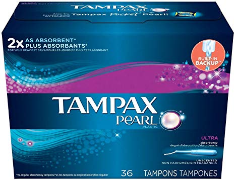 Tampax Pearl Ultra Plastic Applicator Tampons, Unscented - 36 ct