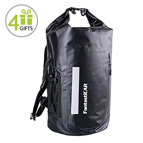 FantastiCAR 5 in 1 Waterproof Dry Bag Backpack Heavy Duty Roll-Top Closure 30L Drybag for Kayaking Boating Fishing Hiking Rafting Skating Camping