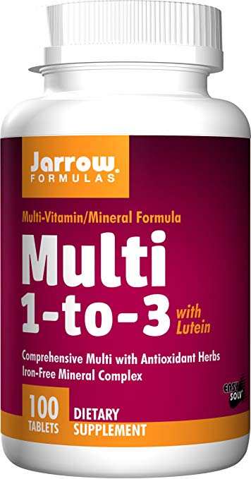 Jarrow Formulas Multi-vitamin 1-to-3, Complete Multivitamin/Mineral Supplement, 100 Easy-Solv Tabs