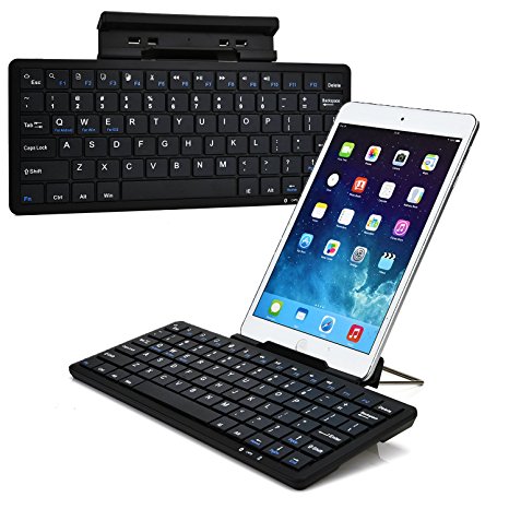 Cooper Cases(TM) K2000 Samsung Galaxy Tab A 8.0 SM-T350 / A 9.7 SM-T550 Bluetooth Keyboard Dock in Black (US English QWERTY Keyboard, Built-in Viewing Stand, Android / iOS / Windows compatible)