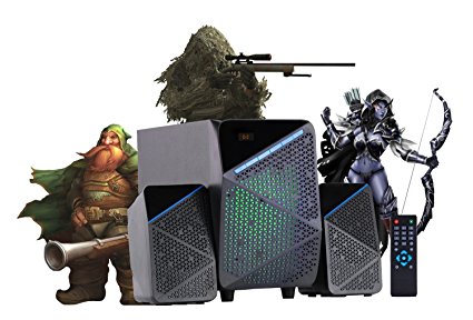 Bluetooth Computer Speakers with Subwoofer –Pwning Players is More Fun with Powerful Bass – Dedicated Bass Knob – Connect any PC, Laptop, Gaming Computer & more – PlugNPlay – Wireless Remote