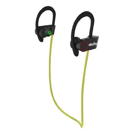 allimity; In-Ear Noise Cancelling Hands Free Wireless Bluetooth Headset Sweatproof Sports Headphones with Microphone for Gym, Running, Hiking, Cycling, Jogging, Exercise, Training, Workout(Green)