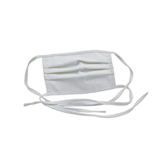 City Scene | 100% Cotton Light-Weight & Breathable, Reusable Face Mask with Adjustable Ties for Comfort, 3-Pack, White