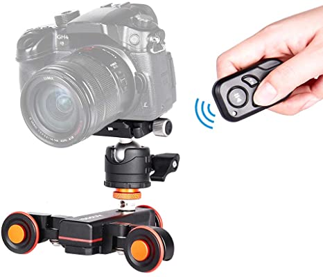 Andoer L4 PRO Motorized Camera Slider Dolly with Ball Head and Remote Control, 3 Speeds Rechargeable Video Slider Skater for Lightweight DSLR Camera Smartphone