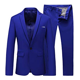 UNINUKOO Mens 2 Piece Single Breasted Party Prom Slim Tuxedo Suits