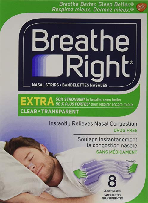 Breathe Right Nasal Strips Extra Clear, 8 Count