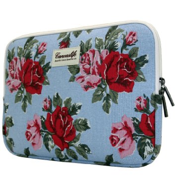 Canvaslife Blue Flower Patten Laptop Sleeve 13 Inch Macbook Air 13 Case Macbook Pro 13 Sleeve and 13.3 Inch Laptop Bag
