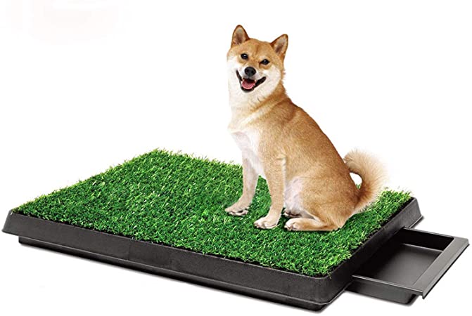 CDH Pet Potty Dog Grass Pee Potty Pad,Artificial Grass for Dogs Potty,Portable Potty Trainer with Tray (20"x25")