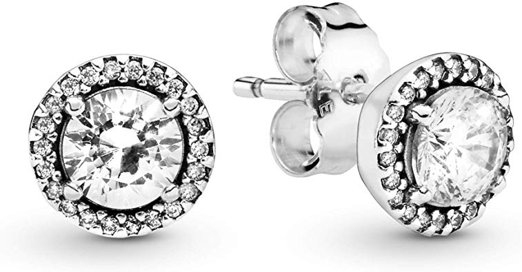 Pandora Jewelry - Round Sparkle Stud Earrings in Sterling Silver with Clear Cubic Zirconia