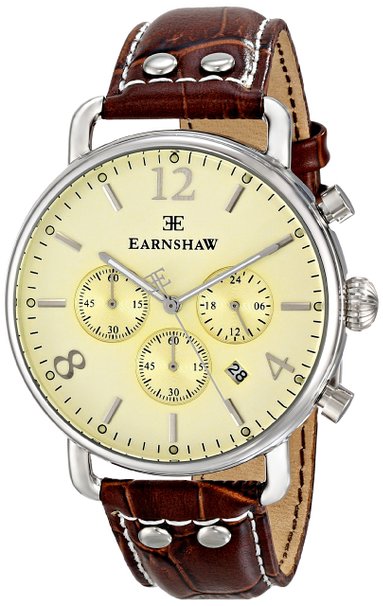 Thomas Earnshaw Men's ES-8001-05 Investigator Brown Leather Watch