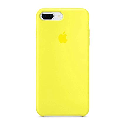 Kekleshell iPhone 8 Plus Silicone Case, iPhone 7 Plus Silicone Case, Soft Liquid Silicone Case with Soft Microfiber Cloth Lining Cushion - 5.5inch (Bright Yellow)