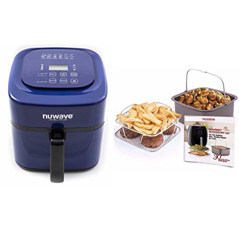 Nuwave 6 qt. Brio Air Fryer- Blue with Gourmet Accessory kit.