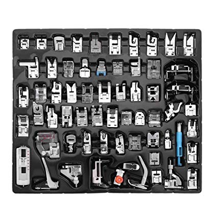 Agile-Shop 62 pcs Domestic Sewing Machine Presser Feet Set for Brother, Babylock, Singer, Janome, Elna, Toyota, New Home, Simplicity, Necchi, Kenmore, and White Low Shank Sewing Machines