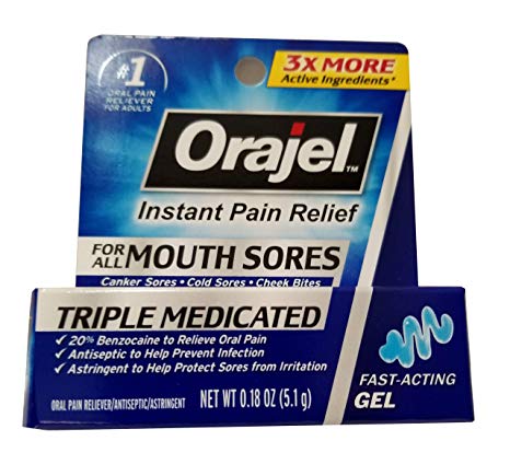 ORAJEL INSTANT PAIN RELIEF FOR ALL MOUTH SORES MAXIMUM STRENGTH