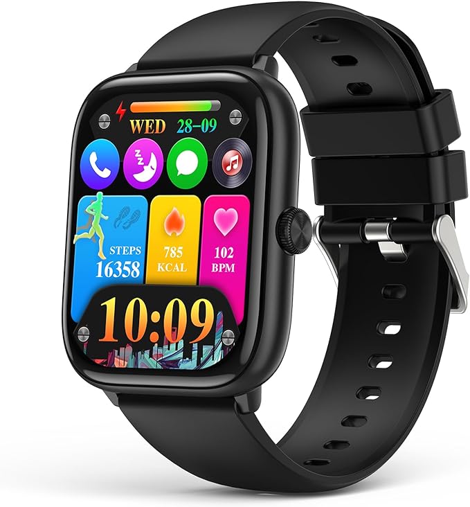 Smart Watch for Men Women with Bluetooth Call, Fitness Trackers 2.06" AMOLED HD Full Touch Screen with Heart Rate/Blood Oxygen/Sleep Monitor, IP68 Waterproof, Smartwatch for iOS Android