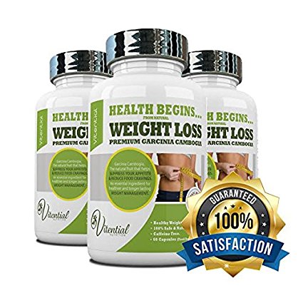 Garcinia Cambogia for Weight Loss Gold Standard 1000mg CAFFEINE FREE 60 Capsules (30 Day Supply)