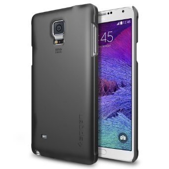 Galaxy Note 4 Case Spigen Thin Fit Exact-Fit Smooth Black Premium Matte Finish Hard Case for Samsung Galaxy Note 4 2014 - Smooth Black SGP11109