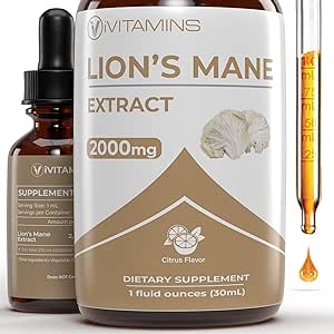 Lions Mane Liquid - Lion’s Mane Tincture for Memory, Focus & Clarity - Lions Mane Supplement - Lions Mane - Lion Mane Mushroom Supplement - Nootropics Brain Support Supplement - (1 Pack)
