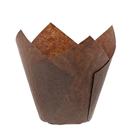 Royal Brown Tulip Style Baking Cups, Small, Sleeve of 200