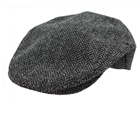 Biddy Murphy Irish Hats for Men Wool Grey Herringbone Made in Ireland