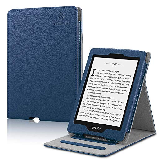 Fintie Flip Case for Kindle Paperwhite (Fits All-New 10th Generation 2018 / All Paperwhite Generations) - Slim Fit Vertical Multi-Viewing Stand Cover with Auto Sleep/Wake, Navy