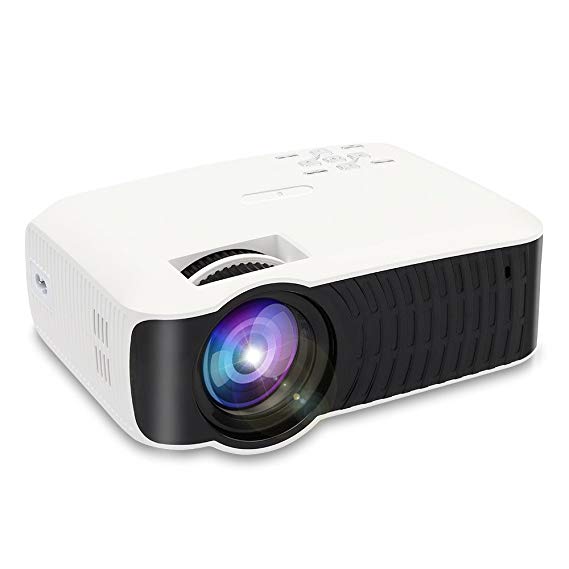 Mini Projector PAQCEN Portable Projector 2400 Lumens Projector 1080P Suit for PC/Mac/TV/DVD/iPhone/iPad/Home Theater/Outdoor/Video Games (White-1) (White)