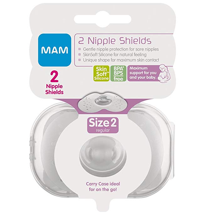 MAM Nipple Shield Size Large Including Travel Case - Size 2 (Pack of 2)
