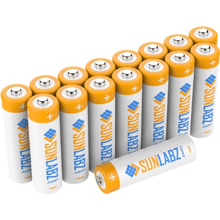 SunLabzreg AA Rechargeable Batteries 16 Pack Ultra-Efficient NiCd 1000mAh