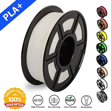 SUNLU 3D Printer Filament PLA Plus White(more like Ivory),PLA Plus Filament 1.75 mm, Low Odor Dimensional Accuracy  /- 0.02 mm,2.2 LBS (1KG) Spool for 3D Printers & 3D Pens,White(more like Ivory)