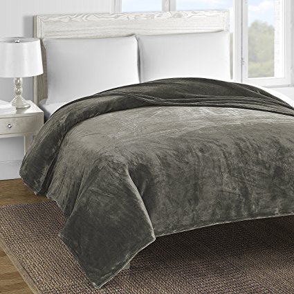 Comfy Bedding Double-layer Soft and Cozy Fleece Bed Blanket (King, Grey)