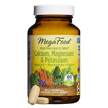 MegaFood - Calcium, Magnesium & Potassium, Supports Healthy Bones & Muscles, 60 Tablets