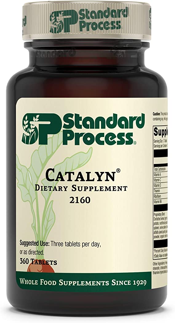 Standard Process Catalyn - Whole Food Foundational Support for General Wellbeing with Vitamin D, Vitamin C, Vitamin A, Thiamine, Riboflavin, Vitamin B6, Magnesium Citrate, and More - 360 Tablets