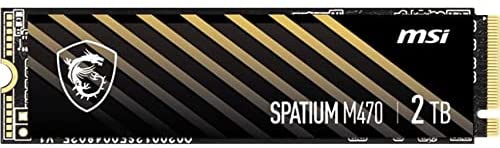 MSI SPATIUM M470 PCIe 4.0 NVMe M.2 2TB Internal SSD PCIe Gen4 NVMe 1.3 3D NAND 3300 TBW