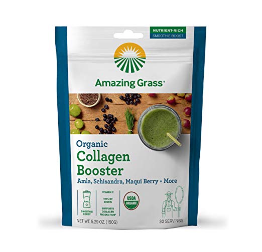 Amazing Grass Plant Based Collagen Booster Greens Powder: Amla, Schisandra, Maqui Berry & More, 30 Servings