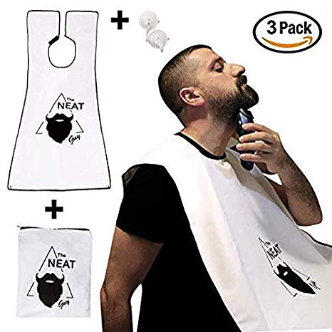 The Neat Guy Beard Apron / Bib for Mess-Free Shaving   Bag, What you Need for a Good, Clean Shave, The Perfect Gift for Fathers Day