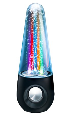 Sharper Image Bluetooth Wireless Dancing Water Speaker With Multicolored LED Light Black
