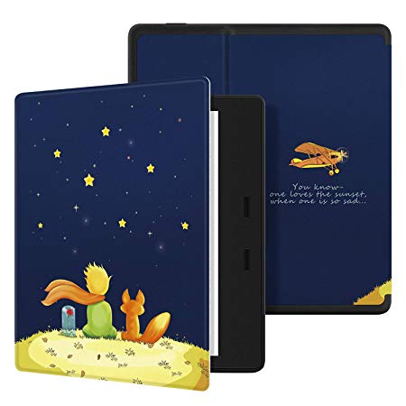 Ayotu Colorful Case for Kindle Oasis2(9th Gen, 2017 Release Only) PU Leather Smart Waterproof Cover,Auto Wake/Sleep(Not Fit New Kindle Oasis3 10th 2019),Waterproof 7'' Cover,KO The Boy and Fox