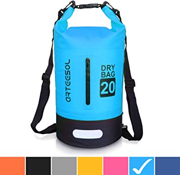 arteesol Waterproof Bag 5L/10L/20L/30L Dry Bag Rucksack with Double Shoulder Strap Backpack for Swimming Kayaking Boating Fishing Traveling Cycling Beach