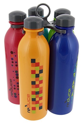 reduce WaterWeek Carousel 16oz Molecule - 5 Day Water Bottle Set with Carry Clip, 5 ct.