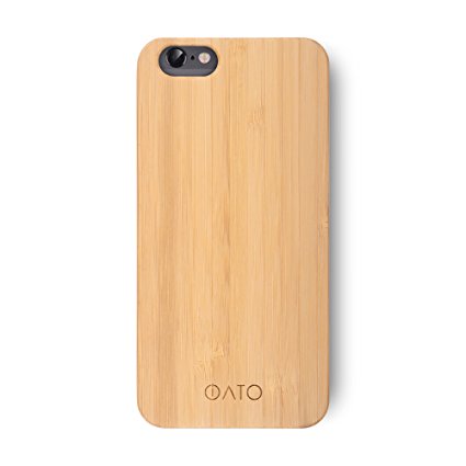 iATO Bamboo wood cover case Marco Polo for iPhone 6 Plus & iPhone 6S Plus 5.5 inch - real natural wooden overlay on PC. Slim back case as premium accessory for Apple iPhone 6/6S Plus