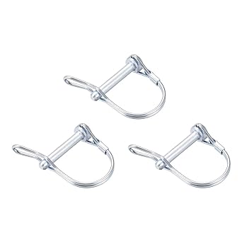 uxcell Shaft Locking Pin w Ear - 6mm x 35mm Coupler Pin for Farm Trailers Wagons Lawn Garden in Arch Round 3Pcs