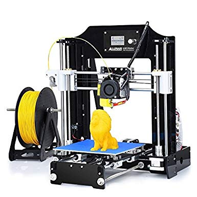 ALUNAR 3D Printer DIY Prusa I3 Kit Self-Assembly Desktop FDM 1.75mm PLA 3D Pen Filament No Heated Bed 150 150cm (518 BK)
