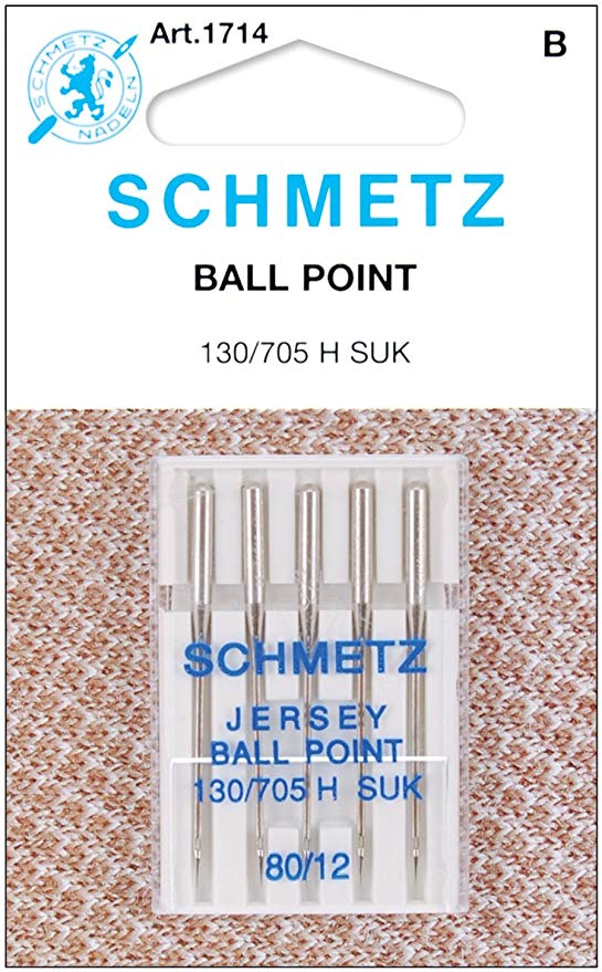 Schmetz 1714C Ball Point Jersey Machine Needles,  Size 80/12, 5-Pack