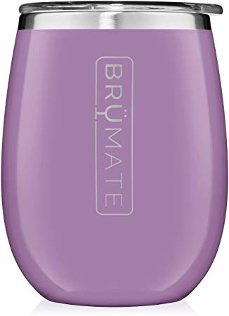 BrüMate Uncork'd XL 14oz Wine Glass Tumbler With Splash-proof Lid - Made With Vacuum Insulated Stainless Steel (Violet)