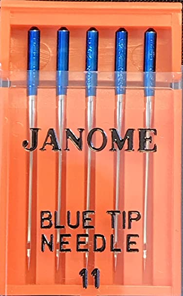 Sewing Machine Needles By Janome: Janome Blue Tip, Size 75/11 Needles: Embroidery and Multipurpose, The Janome blue Tip is an extra high quality hardened metal needle, that stay sharp longer